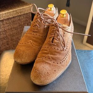 Men's Brown Paul Smith Suede Brogue Shoes, size 8 1/2